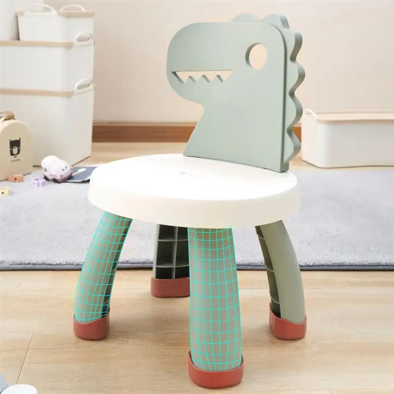 Cartoon Dinosaur Back Chair Kids Ergonomic Design Puzzle Pieces Stool for Home Children for Kindergarten Children