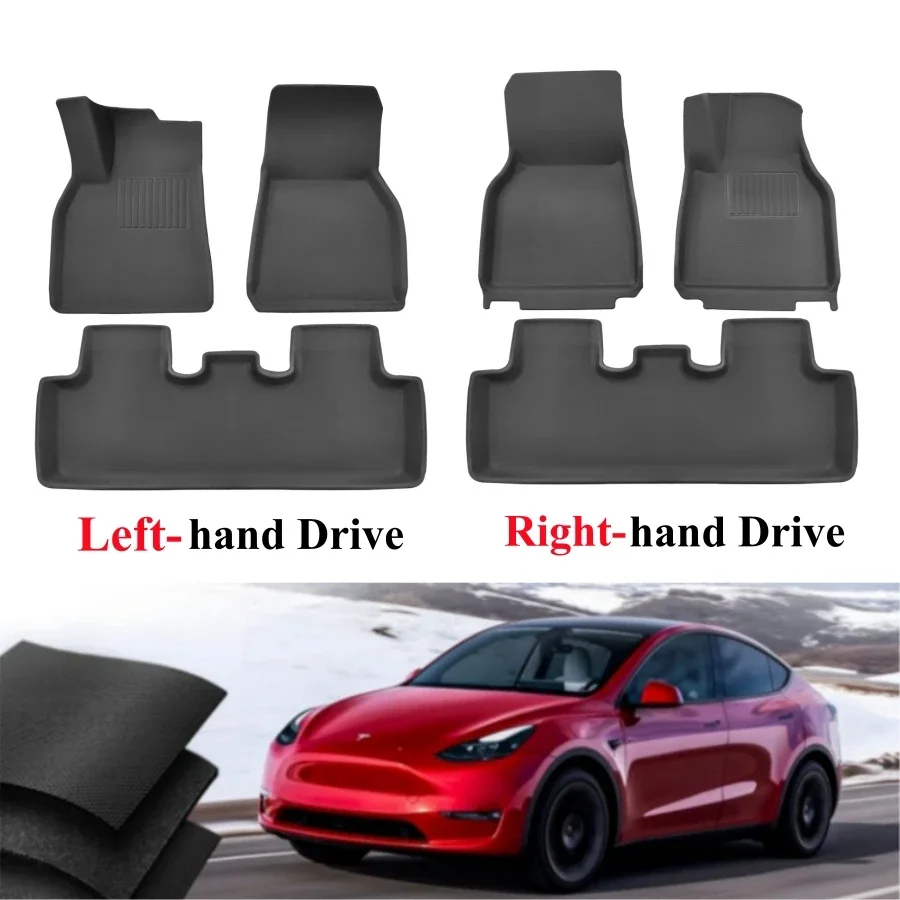 Tesla Model Y Custom Fit Car Accessories Floor Mat Tpe Eco Trunk Mat Fronk  Rear Mat For Left And Right Hand Drive 5 Seat Model Y - Floor Mats -  AliExpress