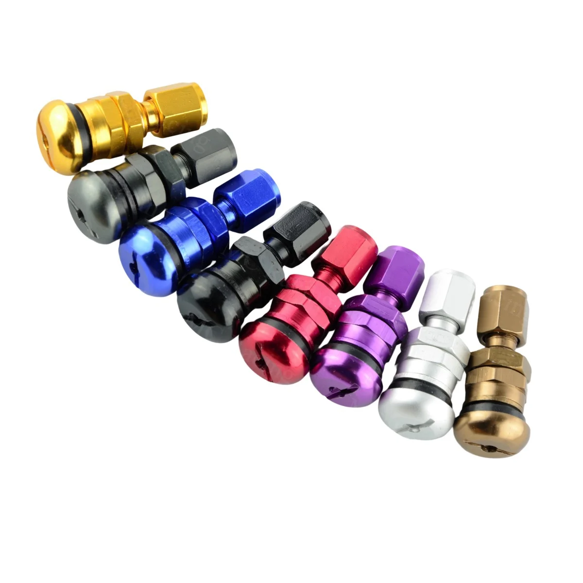 Set Of 4 Blue Volk Racing Rays Valve Stem Caps – Forged Aluminum, JDM Style 3 thumbnail image
