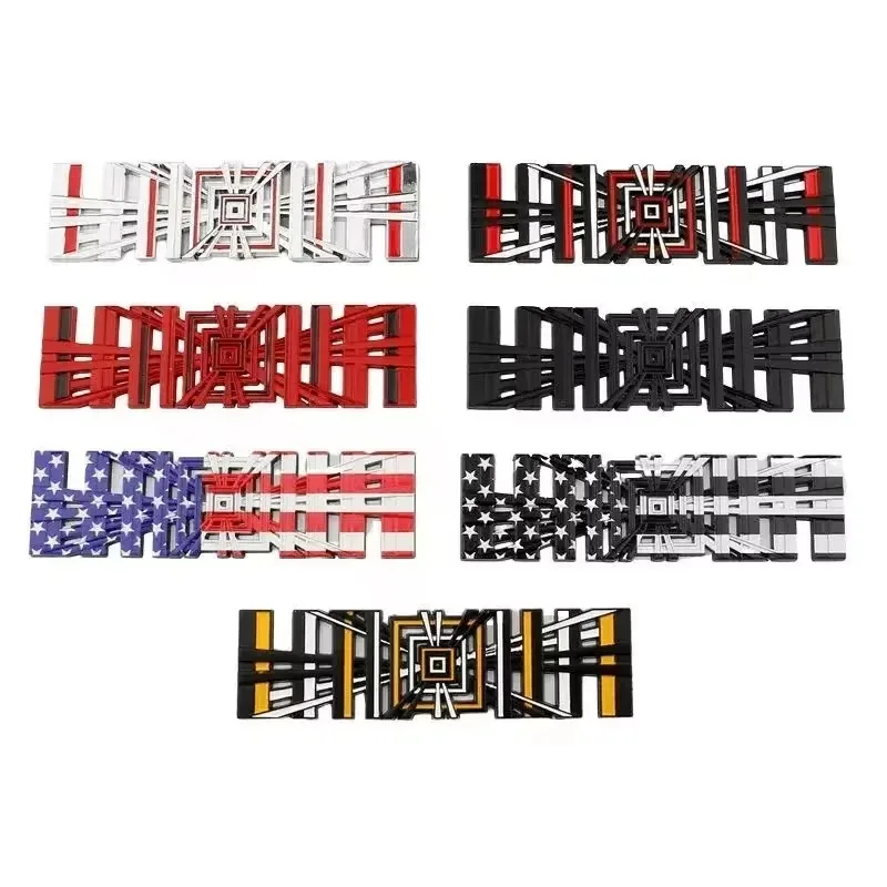 3D Metal Letter Tail Badge Plaid Emblem Decals Car Accessory