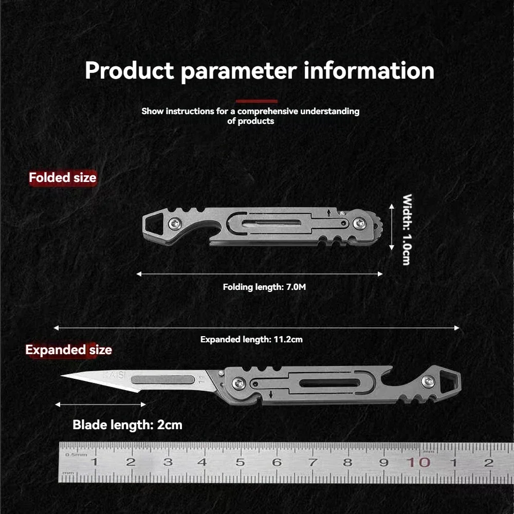 Portable Mini Folding Unboxing Knife High Hardness Sharp Surgical Knife Keychain Detachable Express Delivery Replaceable Blade 6