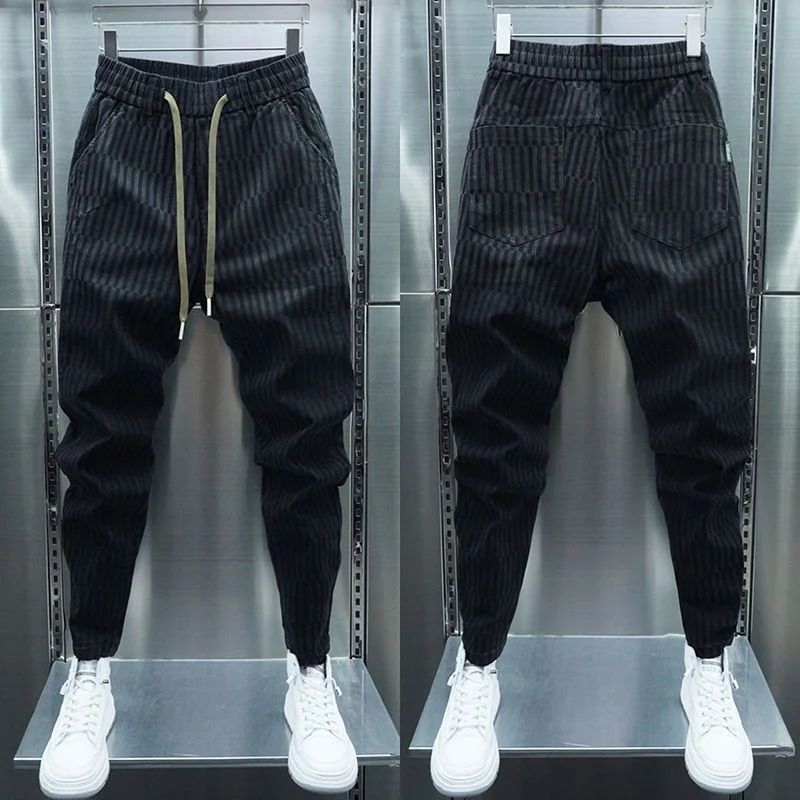 

Black Stripe Jogger Sweatpants Men Outdoor Casual Skinny Harem Pants Streetwear High Quality Designer Trousers