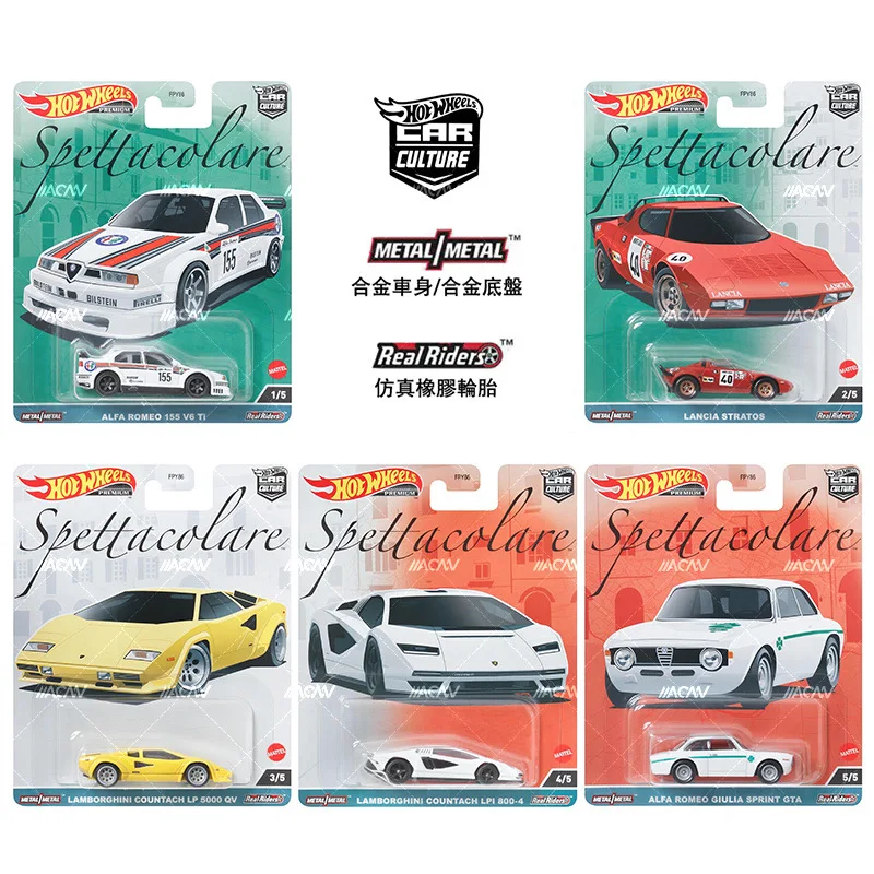 

Hot Wheels Premium Spettacolare LAMBORGHINI COUNTACH/ALFA ROMEO/LANCIA STRATOS 1/64 Collection Die-cast Model Cars FPY86