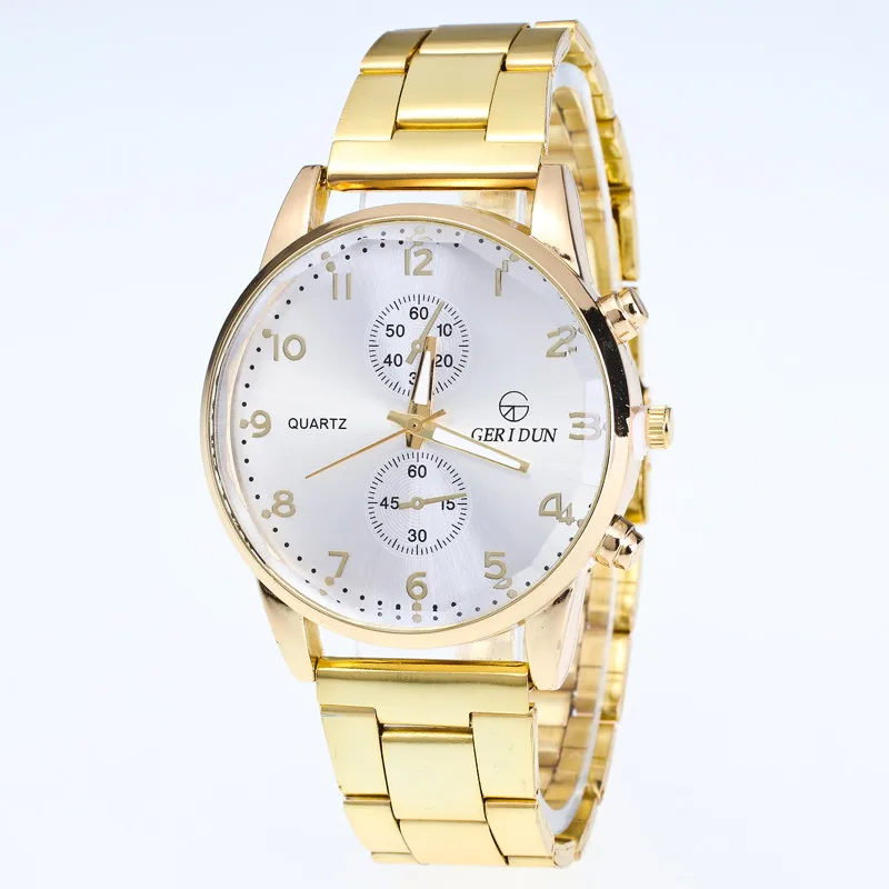 

New Mens Gold Watches Diamond Dial Gold Steel Analog Quartz Wrist Watch Wh Masculino Watch For Men RelóGio Feminino