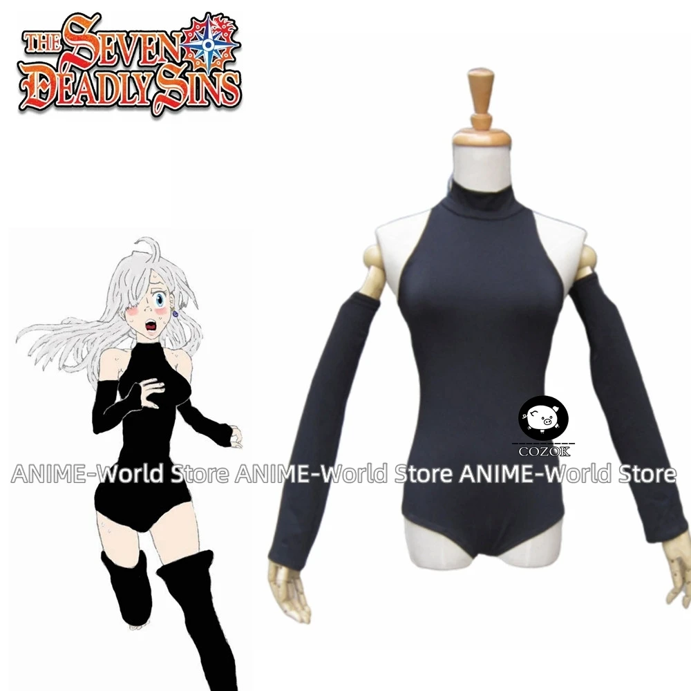 

Anime The Seven Deadly Sins Elizabeth Cosplay Costume Nanatsu no Taizai Whole Set balck Jumpsuits