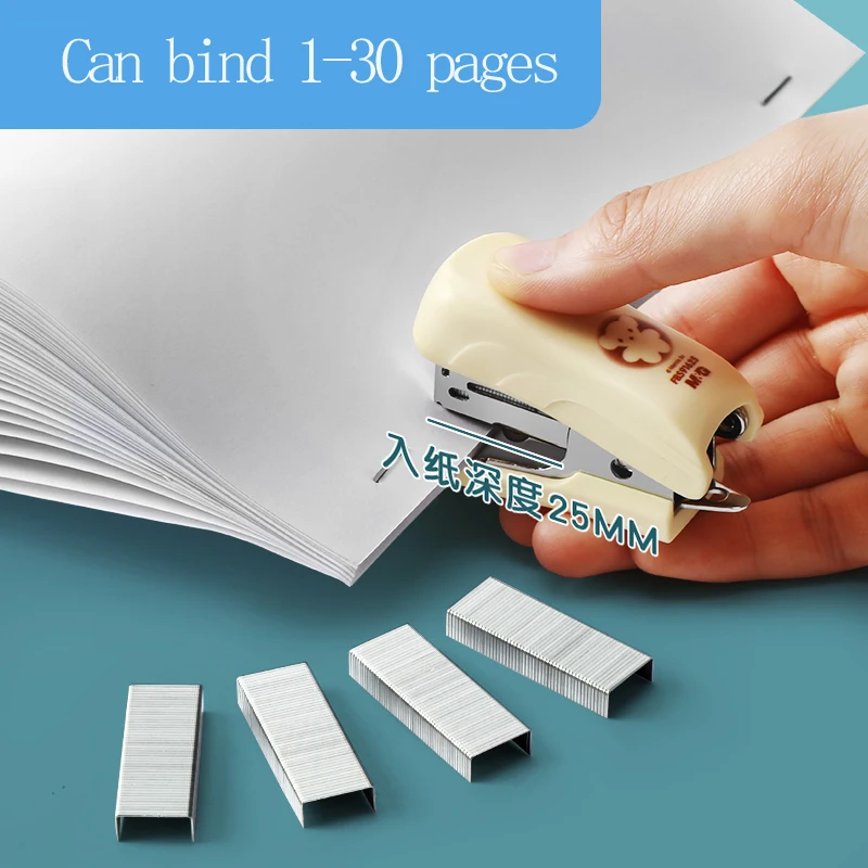 M&G Mini Stapler Set Portable Color Paper Binding Machine Uses 24/6 26/6 Staples Fashionable Stationery Office Supplies
