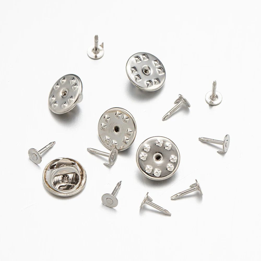 Nail Tie Tack Lapel Pin Back Clutch Scatter Butterfly Clasp Squeeze Round Pinch Clip Brooch Jewelry Crafts 50pcs