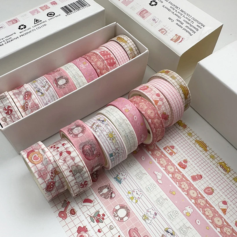 Grid Washi Tape 10 Rolls Scrapbooking Supplies Washitape Cinta Adhesiva Decorativa Stationery Diary Decoration Masking Tape 3