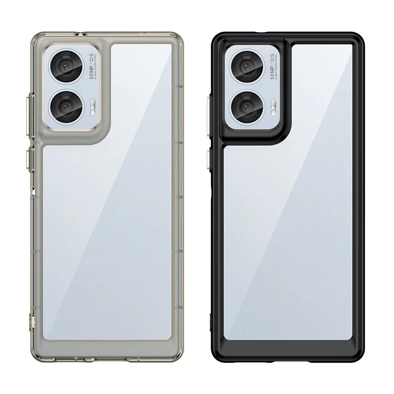 Colorful Transparent TPU Protective Case for Motorola Edge 50 Series
