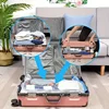 4 Floral Print Vacuum Storage Bags + 1 Manual Pump Foldable Portable Travel Storage for Blankets Bedding Clothes Home Supplies 5
