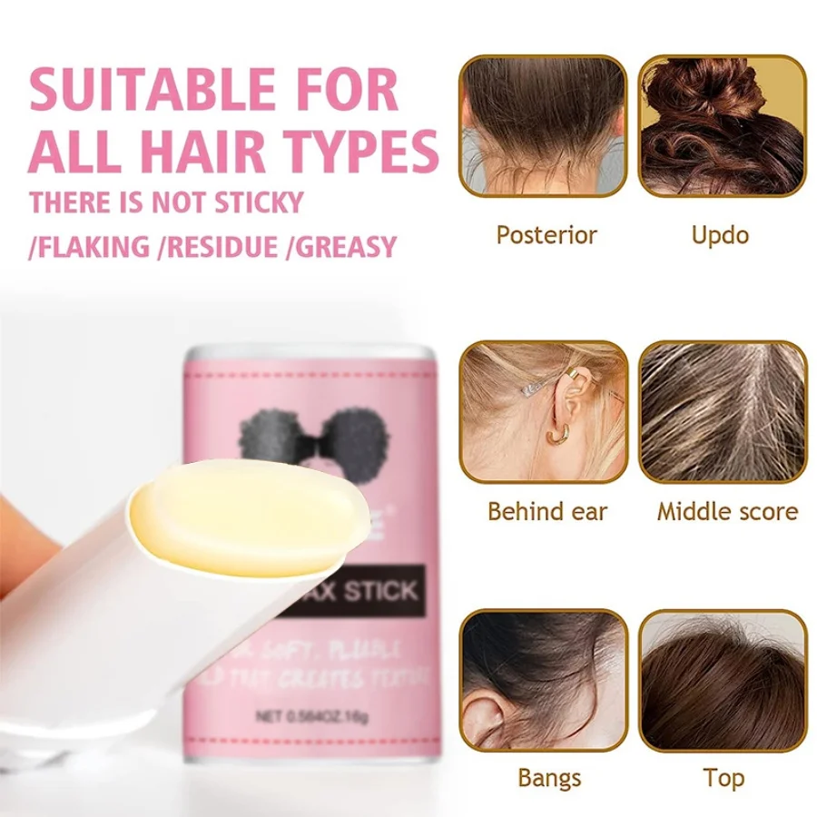 GOIPLE Edge Control Wax Set Edge  Gel for Long Lasting Hold All Baby Hairs Pomade for Tame Flyaways Hair Elastic Band Comb 4pcs 2