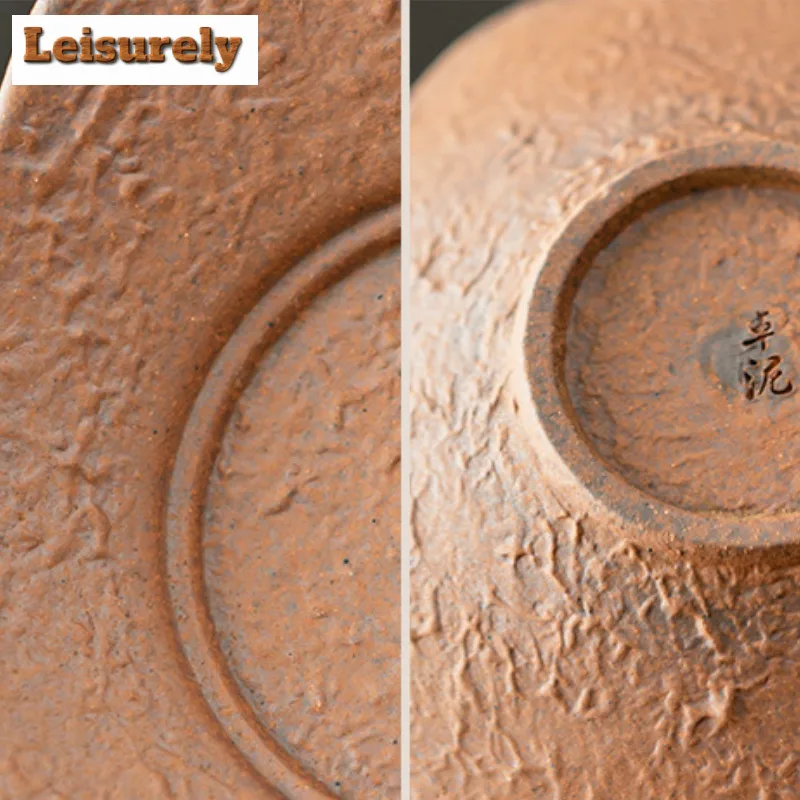 2pc/lot Old Rock Mud Coarse Pottery Coasters Non-slip Coasters For Coffee Cups Saucer Anti-scald Placemats Teacup Base Tableware