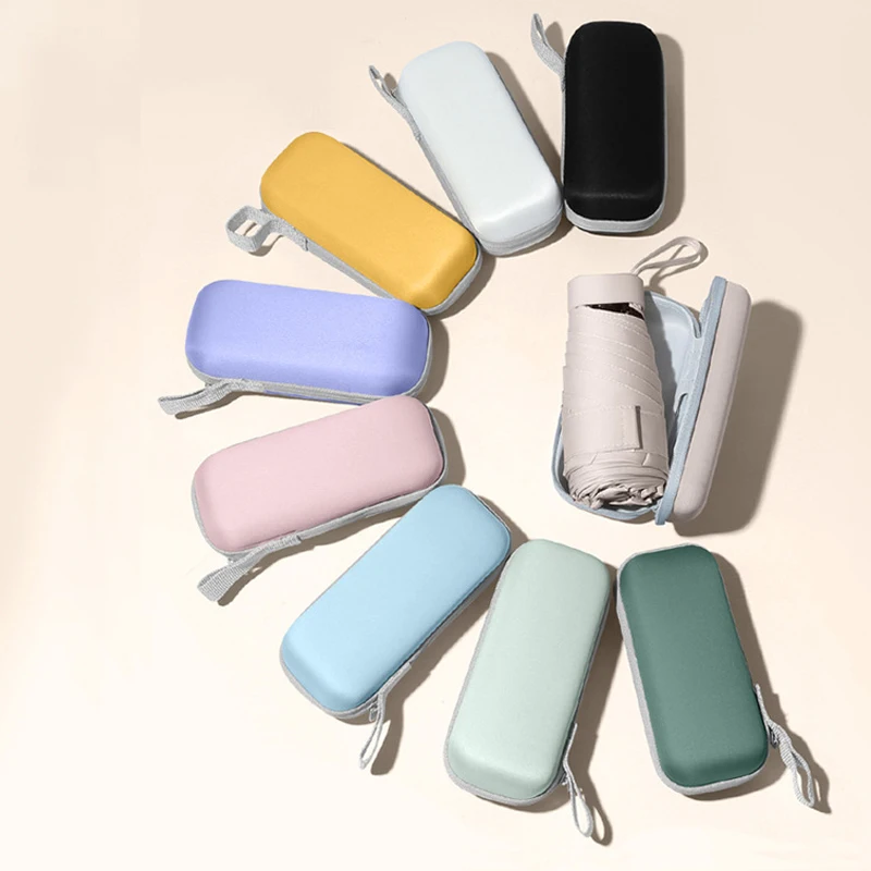 Outdoor Convinient Six Folding Umbrella Women Portable Sun Umbrella Anti UV Storage Case Pocket Umbrellas Sunscreen Parasol mini umbrella,folding umbrella,mini sun umbrella,sun umbrella