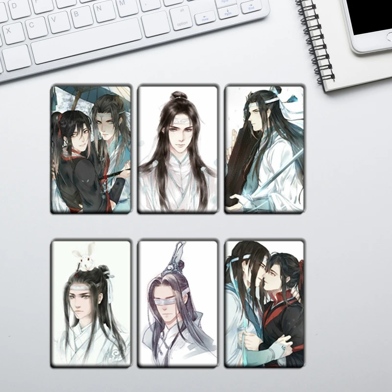 10Pcs/Set Anime Mo Dao Zu Shi Crystal Card Sticker HD Photocard Lomo Cards  Waterproof Bus