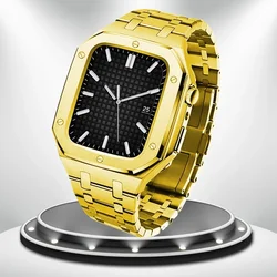 Luxury Stainless Steel Modification Kit - Complete Strap and Bezel Frame Set for 44MM (Gold)