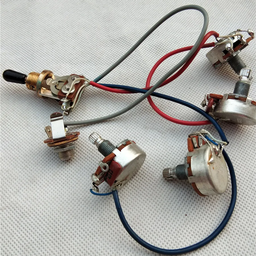 Electric Guitar Electronic Circuit, 2 JS Volume and 2 Alpha Tone, 1 Jack, 1 Gear Switch, BJH-153, Set