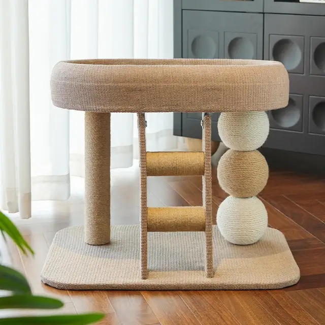 Small Cat Tree Tower with Top Perch Bed Condo for Indoor Cats Multifunctional Kitten Scratcher Cat Furniture Protector