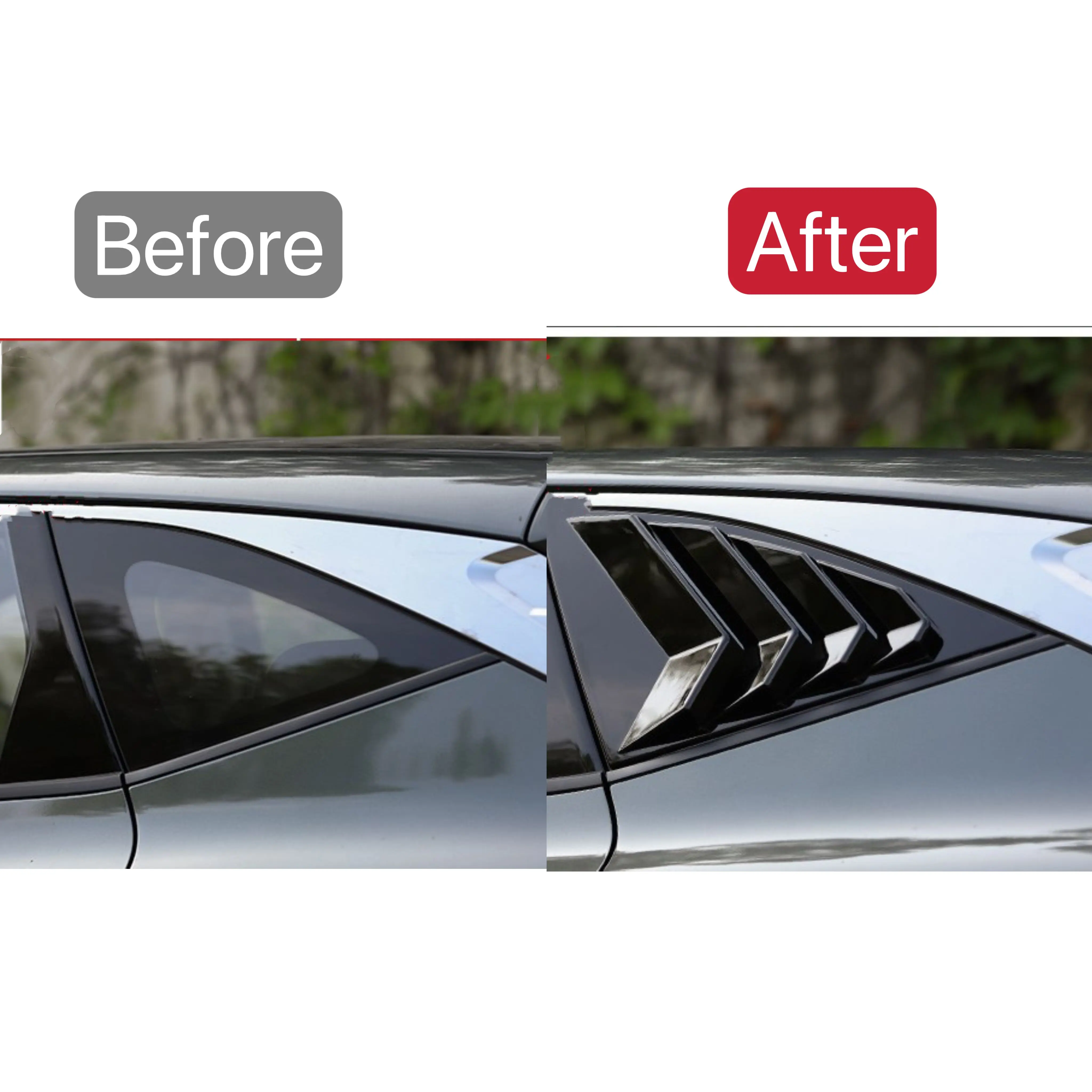 For Hyundai Tucson NX4 2021- 2023 Rear Window Vent Shutter Louver Cover Trim  Car Exterior Auto Accessories Carbon Fiber  Black