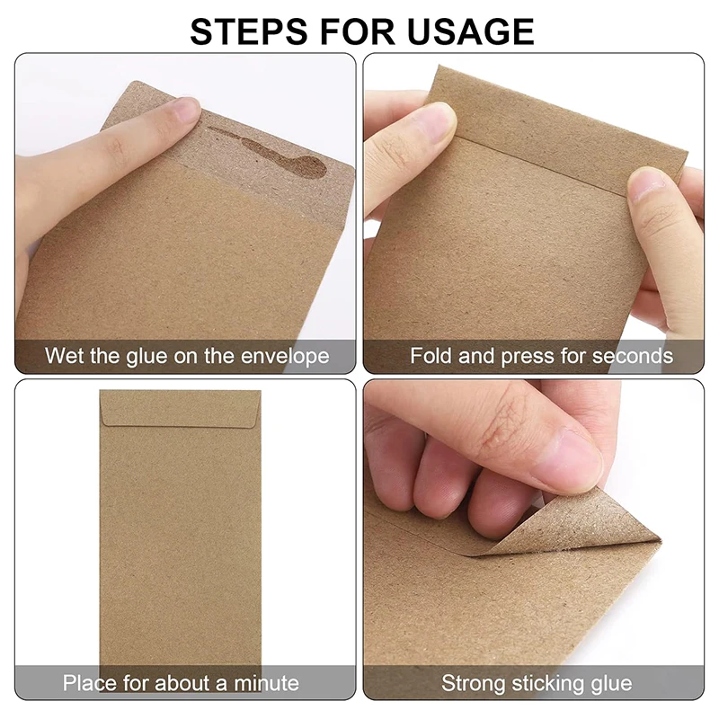 50Pcs Cash Envelopes Money Container Ultra-Thin DIY Coin Storage Envelopes Cash Storage Bags Kraft Paper Coin Pouches