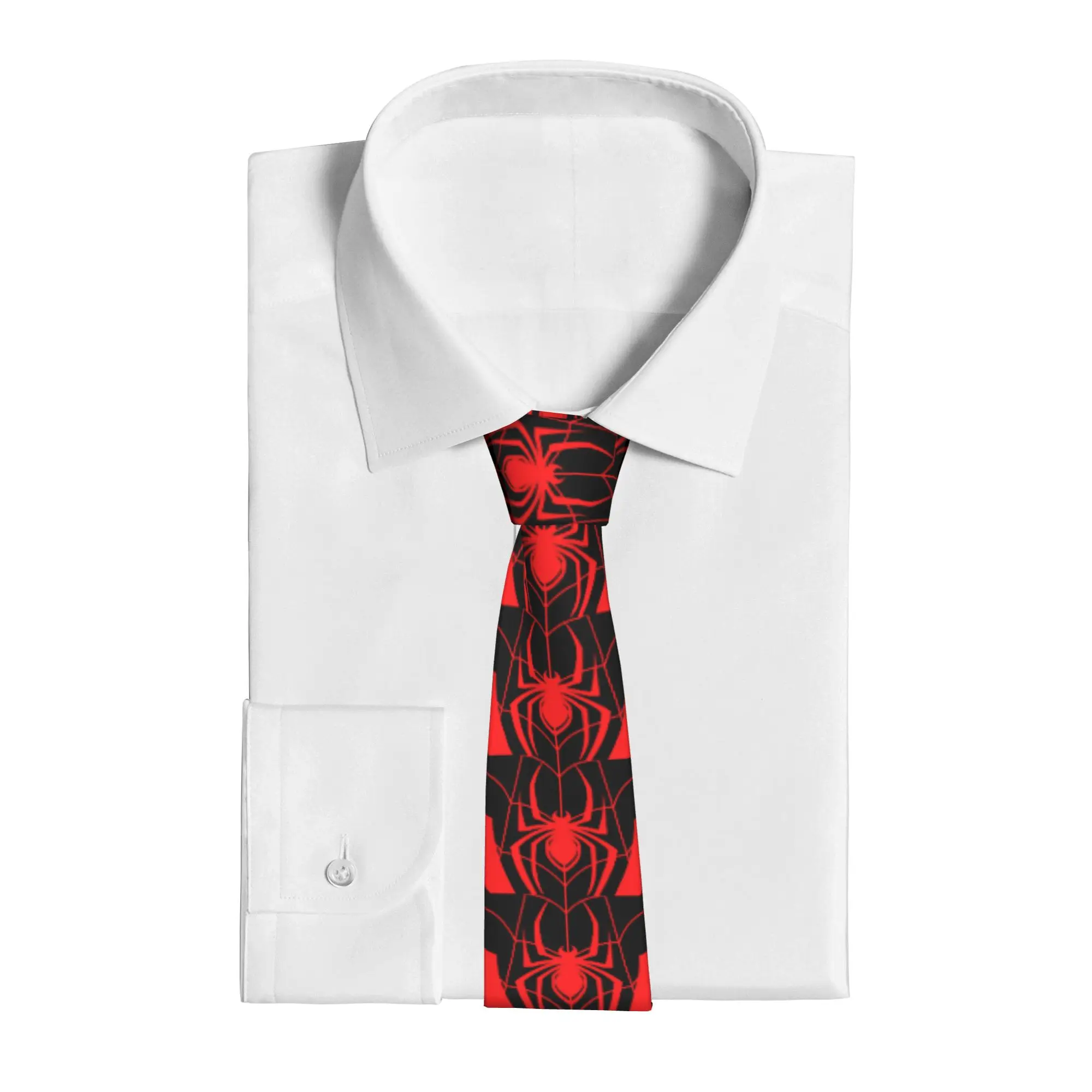 Formal Spider Cartoon Neck Tie for Office Custom Men Spider Web Cute Little Animal Neckties