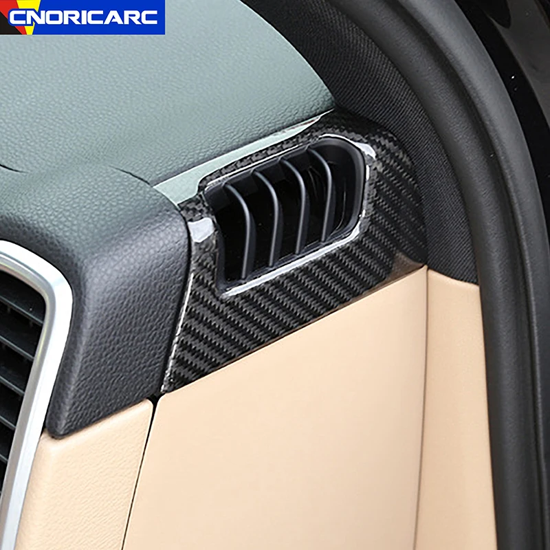 

Carbon Fiber Look Car Dashboard Side Air Outlet Vent Frame Trim Cover For Porsche Cayenne 2018-2019 Interior Accessories