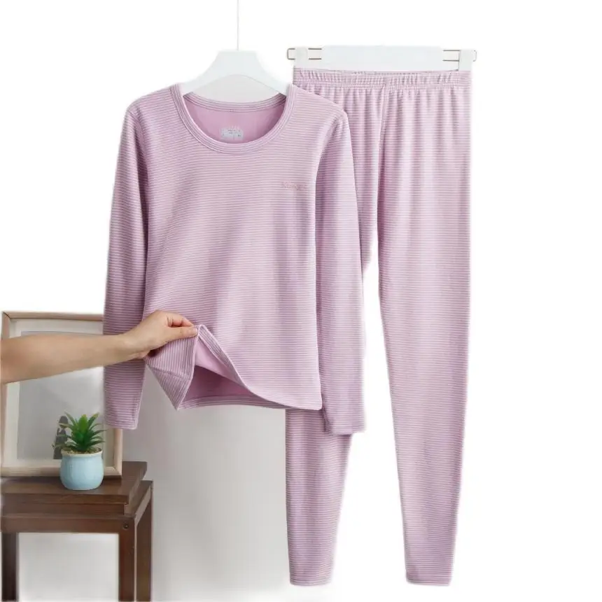 Autumn and Winter New Women's Cashmere Silk Thermal Underwear Set of Qiu Yi Qiu Pants Teenage Thermal Clothing Bottoming Underwe