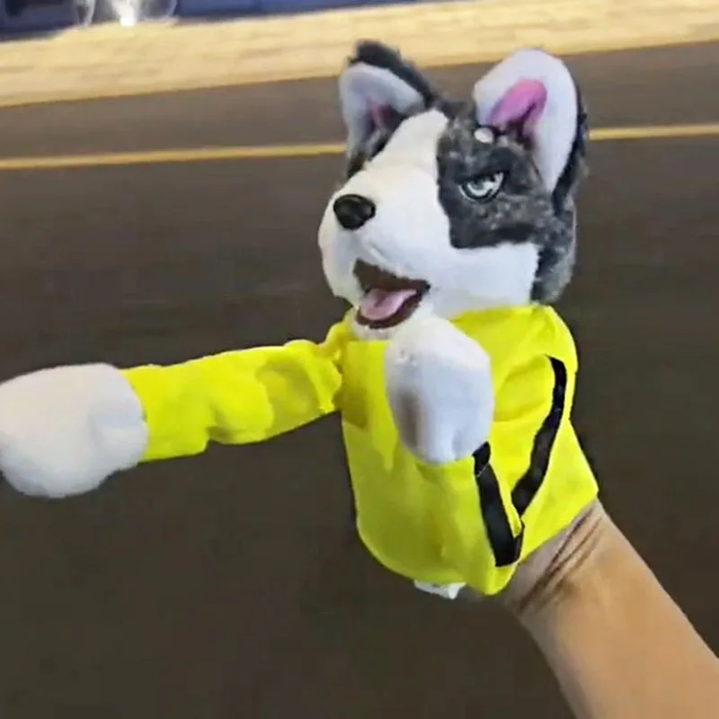 개 복싱 손 인형 장난감, 허스키 복서 손 인형, 쿵푸 허스키 장갑 인형, 소리 ..