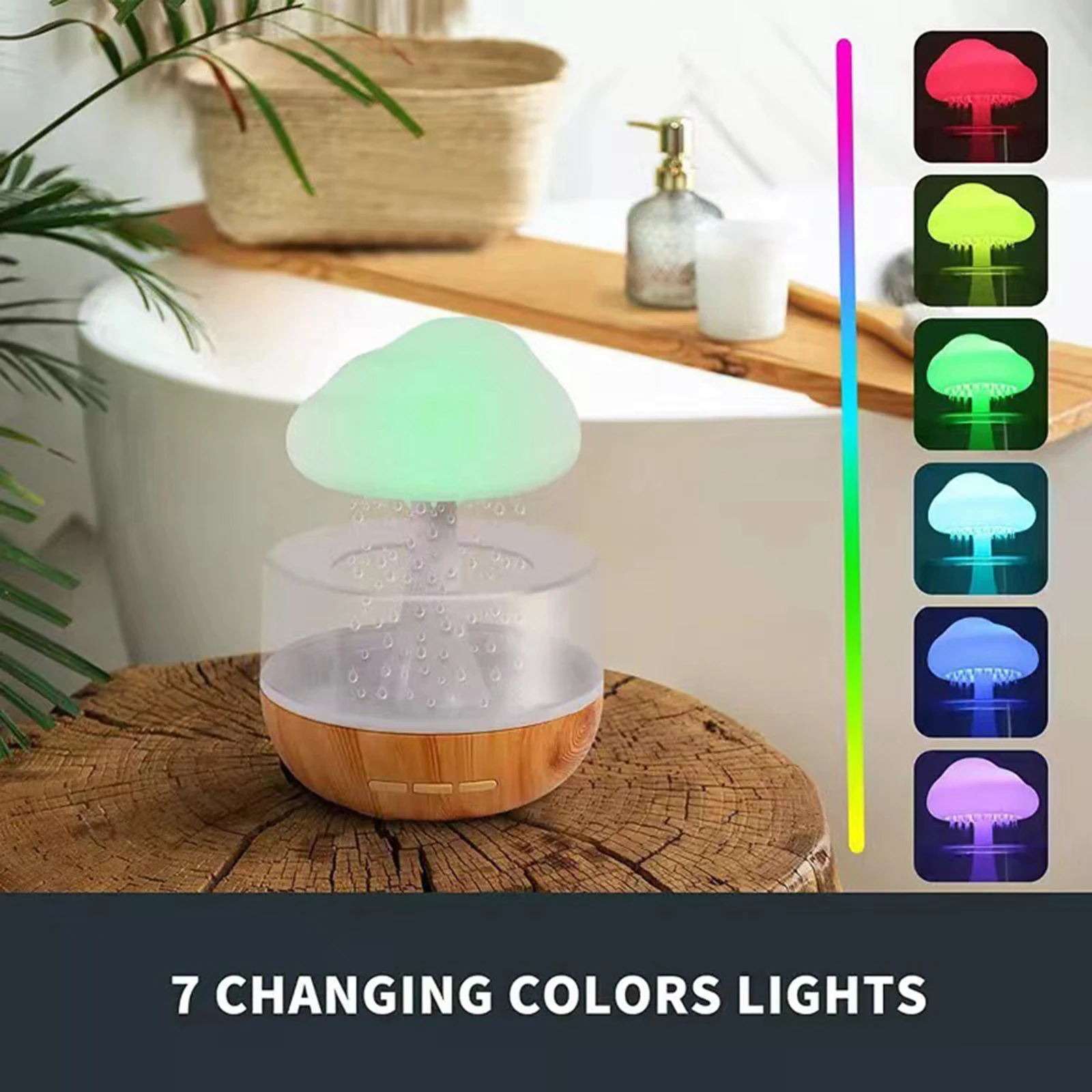 Air Humidifier Decorative Fogger Centerpieces Silent Craft LED Ornament Air Purifier Diffuser for Bedroom Office Home Desktop dubai abudhabi