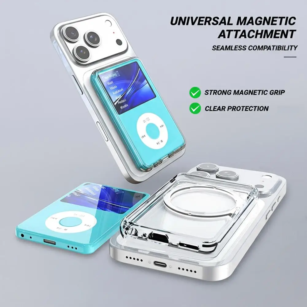 INNIOASIS Y1 마그네틱 TPU 케이스 지원 Magsafe 마그네틱 e 울트라 씬 투명 소프트 케이스 휴대용 MP3 플레이어 케이스 커버