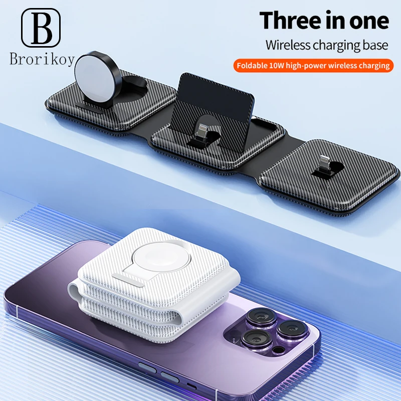Caricabatterie Wireless Magnetico Da 15W 3 In 1 Supporto Pieghevole Per Iphone 14 13 12 Pro Max Airpod Pro 3 2 Iwatch 7 6 Caricabatterie Veloci Portat