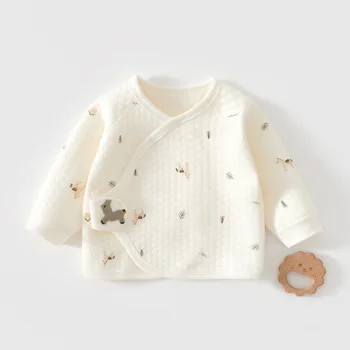 سترة أطفال عالية الجودة لحديثي الولادة من عمر 0 إلى 3 أشهر، معطف أطفال بناتي بنمط كرتوني ناعم ودافئ 2