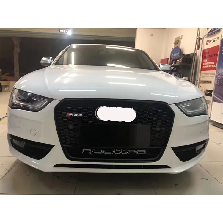 아우디스 RS4 용 업그레이드 블랙 벌집 전면 그릴, A4 B8.5 A4 2013-2015