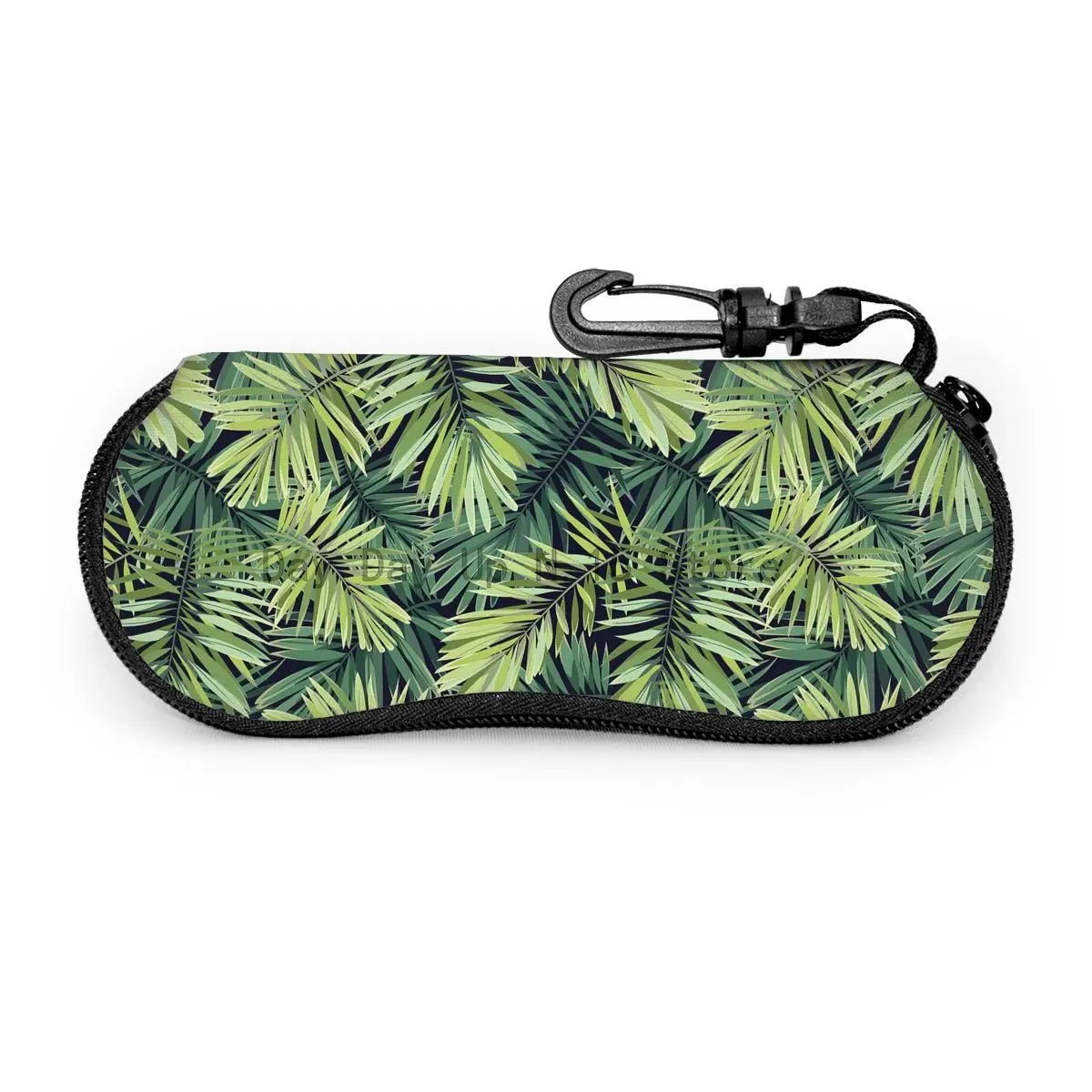 

Tropical Palm Leaves Sunglasses Soft Case For Women Men Large Zipper Eyeglass Hook Case