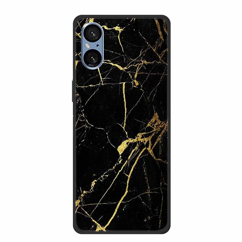 Elegant Marble Shockproof Soft Silicone TPU Back Cover for Sony Xperia 5V - Premium Phone Protection Case