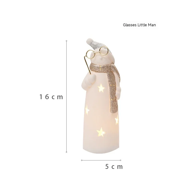 Árbol de Navidad de cerámica brillante moderno para decoración del hogar, figura de alce, ciervo y Papá Noel, Año Nuevo