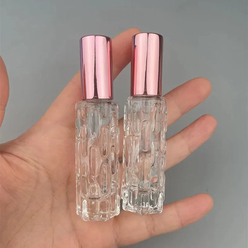 로즈 골드 유리 휴대용 리필 향수병 화장품 용기 빈 스프레이 분무기, 여행용 서브 병 10ml