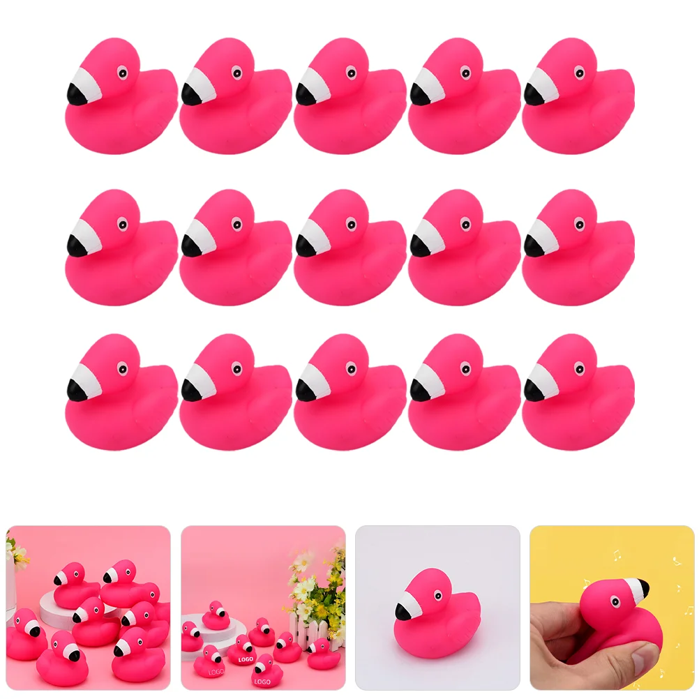 15 Pcs Toy Duck Child Kids Mini Toys for Flamingo Decor Vinyl Ducks Toddler Bathing Plaything Animals