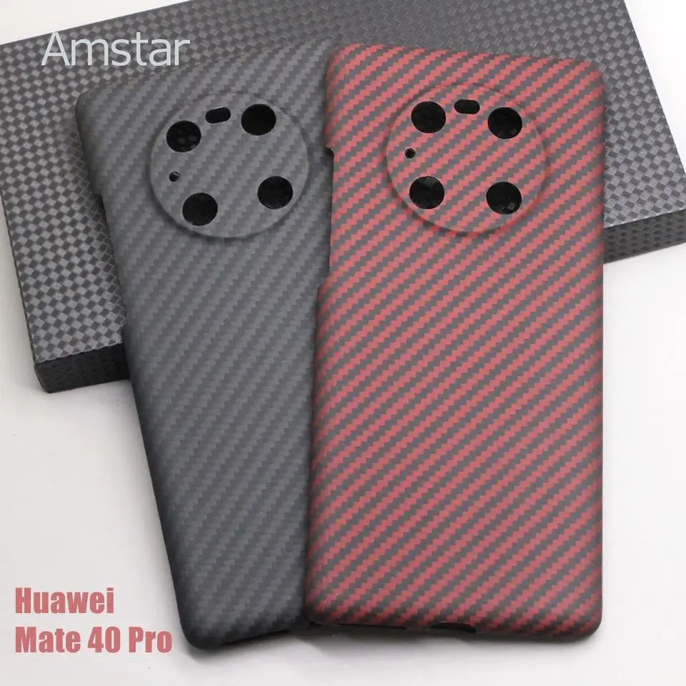 

Amstar Carbon Fiber Lens Protection Phone Case for Huawei Mate 40 Pro Ultra-thin Anti-drop Aramid Fiber Mate 40 Pro Hard Cover