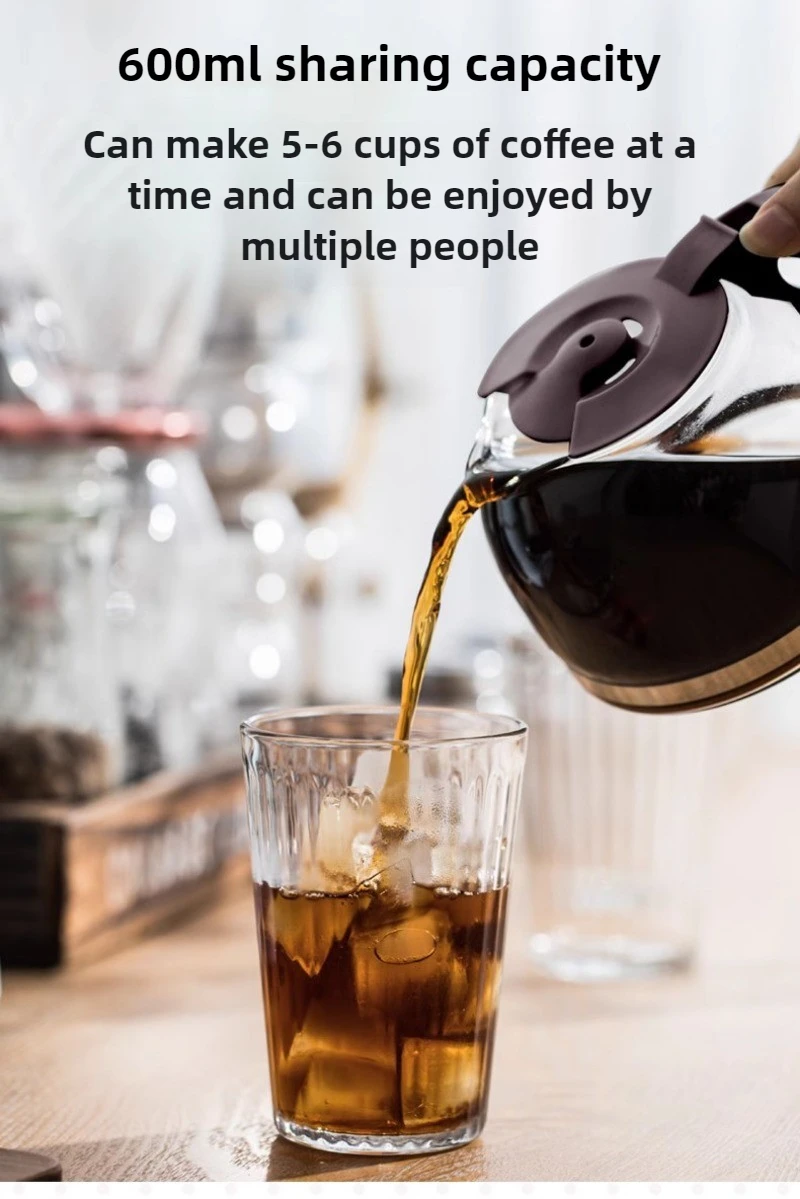 220V Household Drip Coffee Machine Fully Automatic Mini Small Tea Brewing Tea Brewing Dual-purpose Coffee Machine Easy To Clean