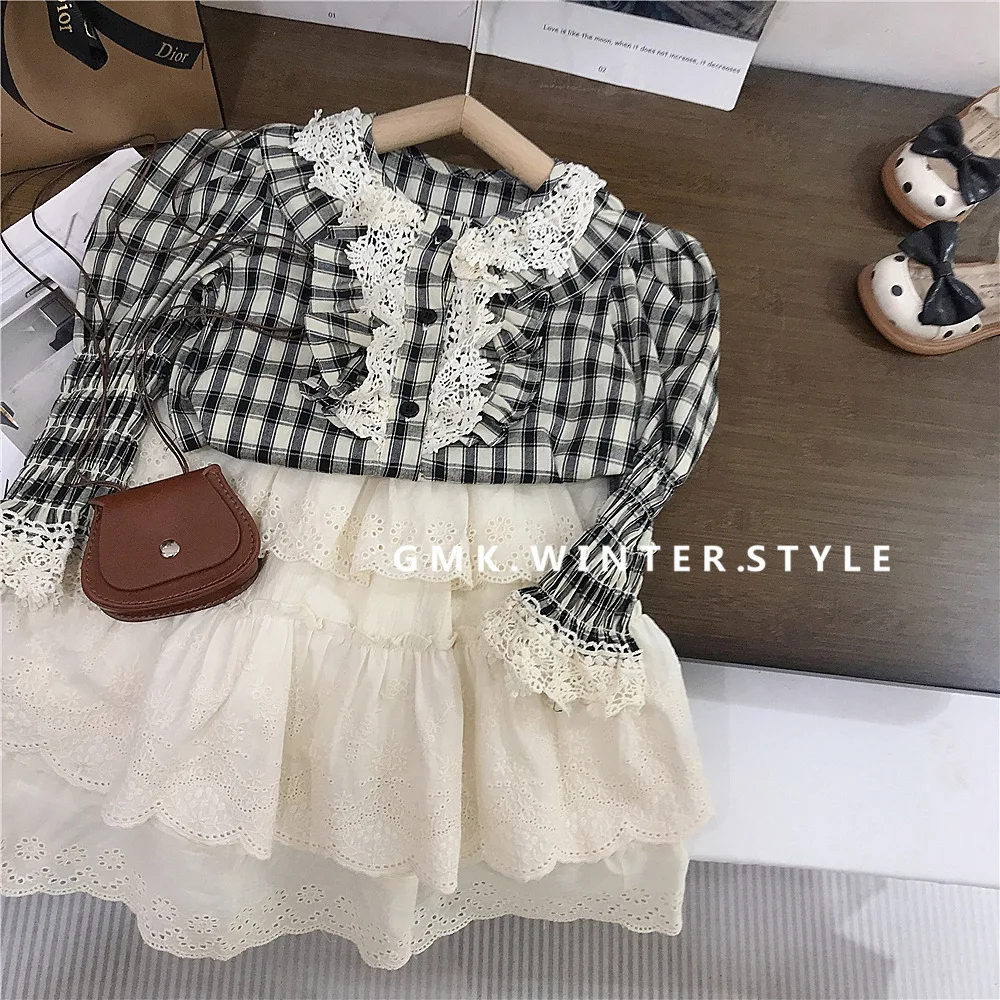 Girls Plaid Skirt Set 5