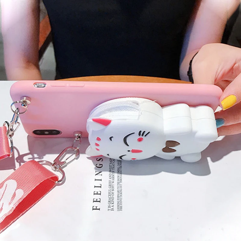 Cartoon 3D Cat Wallet Cover with Cute Panda Design - Soft Animal Case