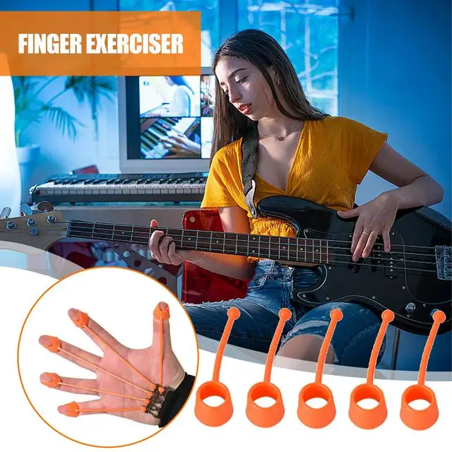 Finger Strength Trainer 5Pcs Elastic Silicone Finger Exerciser & Hand Strengthener Finger Stretcher Hand Grip Strengthener For 5
