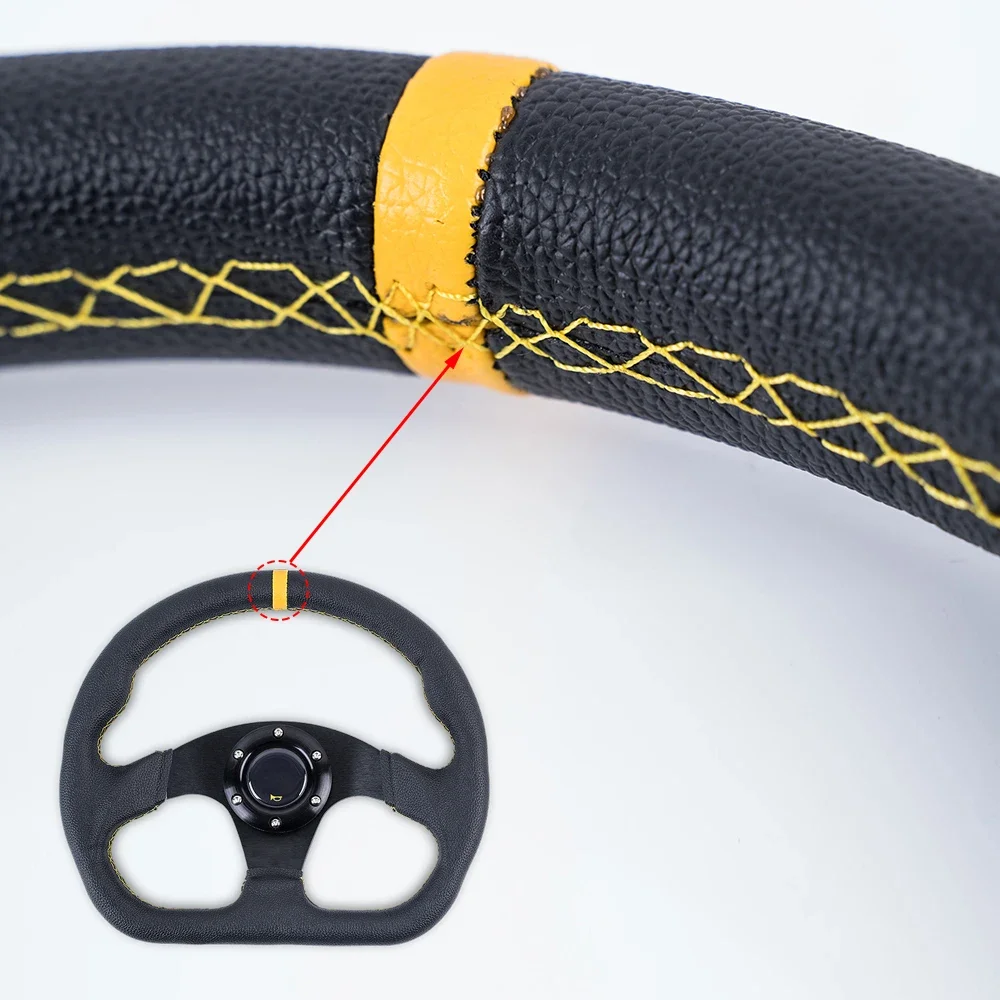 

Универсальное гоночное Спортивное Рулевое колесо для дрифта, рулевое колесо 13 дюймов 320 мм с гудком и логотипом, кожаные автомобильные аксессуары