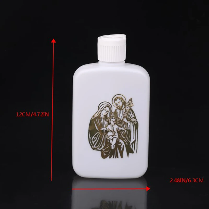 100ml holy water bottle Holy Water Bottles with Screw Lid Plastic Holy Water Container Empty Containers with Gold Cross