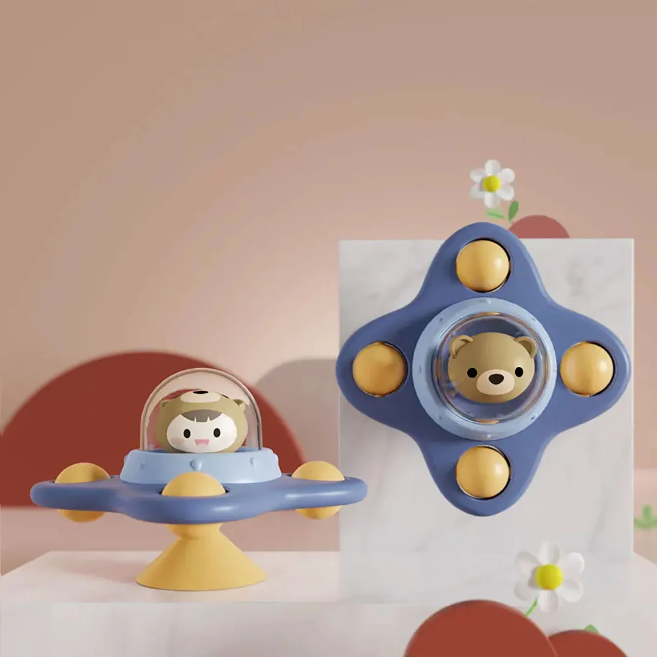 Baby Soothe Toy Cartoon Airplane Soothe Baby Artifact Baby Bath Fun Sucker Spinner Early Education Table Games 4