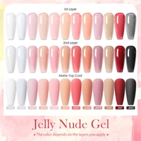 BORN PRETTY Jelly Gel Semi-transparent Nude Color Nail Gel Polish Clear Pink French Gel Varnish Soak Off UV LED Gel for Nail 2