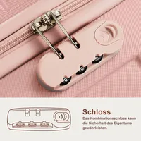 Ensemble de valises, tailles M-L-XL, valises rigides en ABS, ensembles de valises durables, valises avec roulettes pivotantes et serrure, avec sac de toilette, rose 2