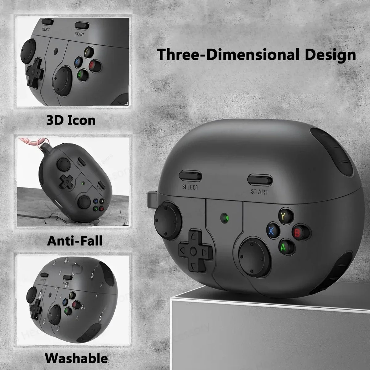 3D Game Console Design Soft Silicone Protective Wireless Earphone Case