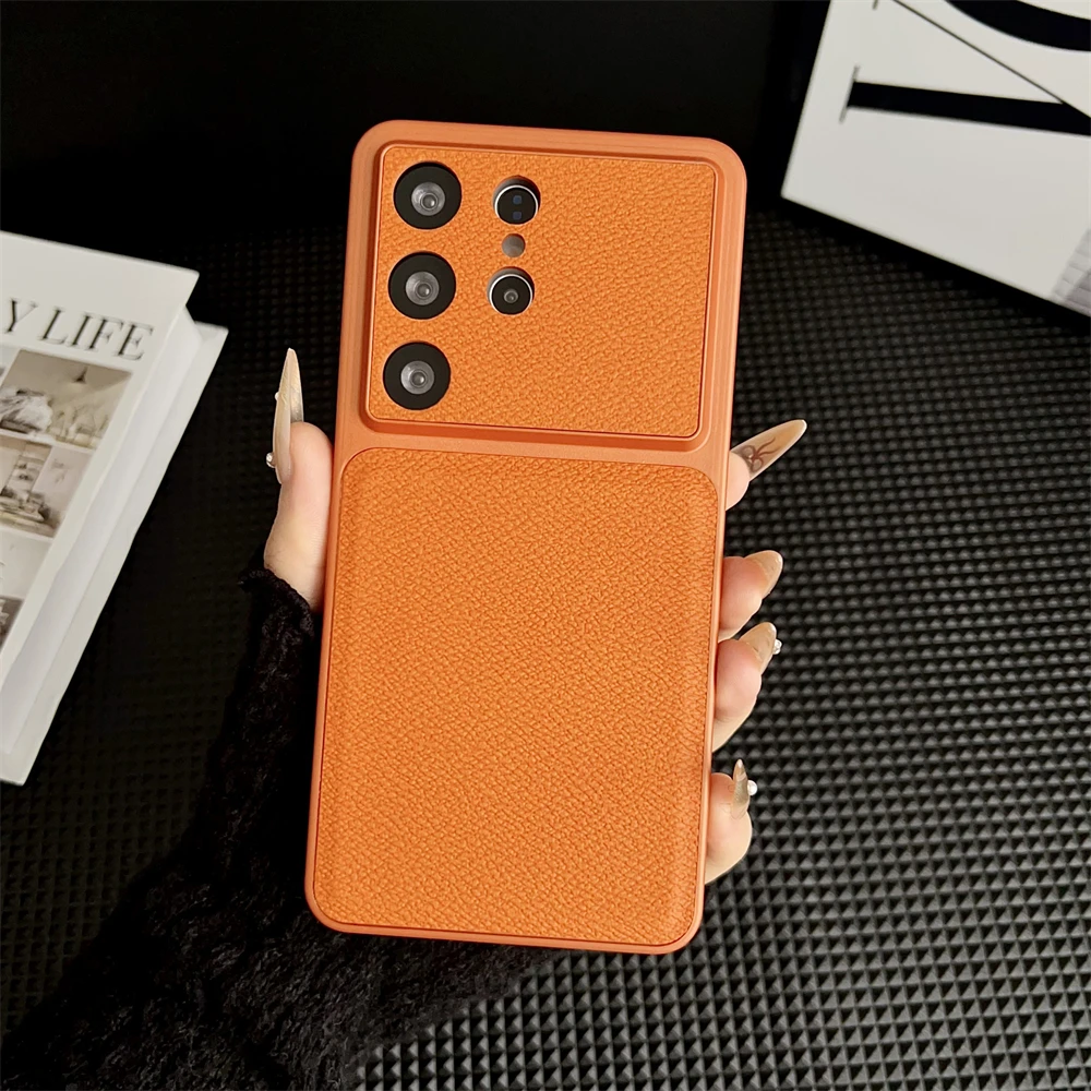 Leather Thin Phone Case with Large Window Camera Protection - Matte Cover