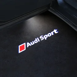 Illuminated LED Car Door Welcome Light with Audi Logo Projection - 4Pieces (Audi Sport)